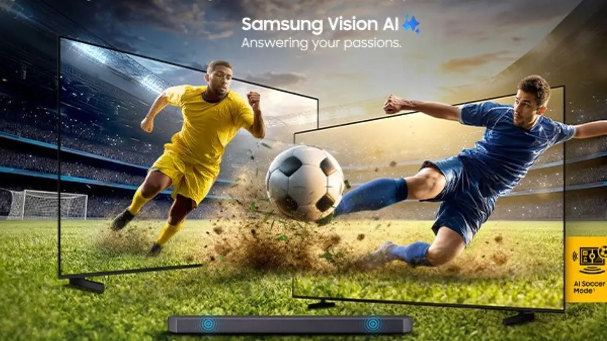 FIFA World Cup 2026 के लिए सैमसंग ने AI TV पर पेश किए धमाकेदार ऑफर, फ्री में मिल रहा है साउंडबार, घर बनेगा स्टेडियम Samsung Vision Big AI TV