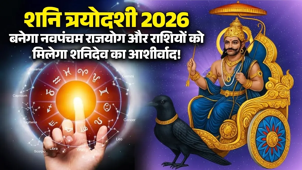 Shani Trayodashi 2026: शनि त्रयोदशी के दिन बनेगा नवपंचम राजयोग, इन 5 राशियों को मिलेगा शनिदेव का आशीर्वाद; करें ये उपाय shani-trayodashi-2026-navpancham-yog-lucky-zodiac-signs get lord shani dev blessings