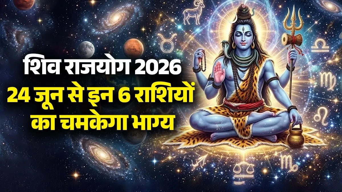 Shiv Rajyog 2026: 24 जून से बनने जा रहा है शिव योग, इन 6 राशियों को भाग्य का मिलेगा साथ; खुल जाएगा बंद किस्मत का दरवाजा shiv rajyog 24 June 2026 these 6 zodiac sign people will get good fortune business deal money and happiness