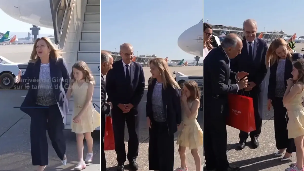 Shy But Adorable: Meloni’s Daughter Tries To Dodge Cameras, Wins Hearts At G7 | WATCH Shy But Adorable: Meloni’s Daughter Tries To Dodge Cameras, Wins Hearts At G7