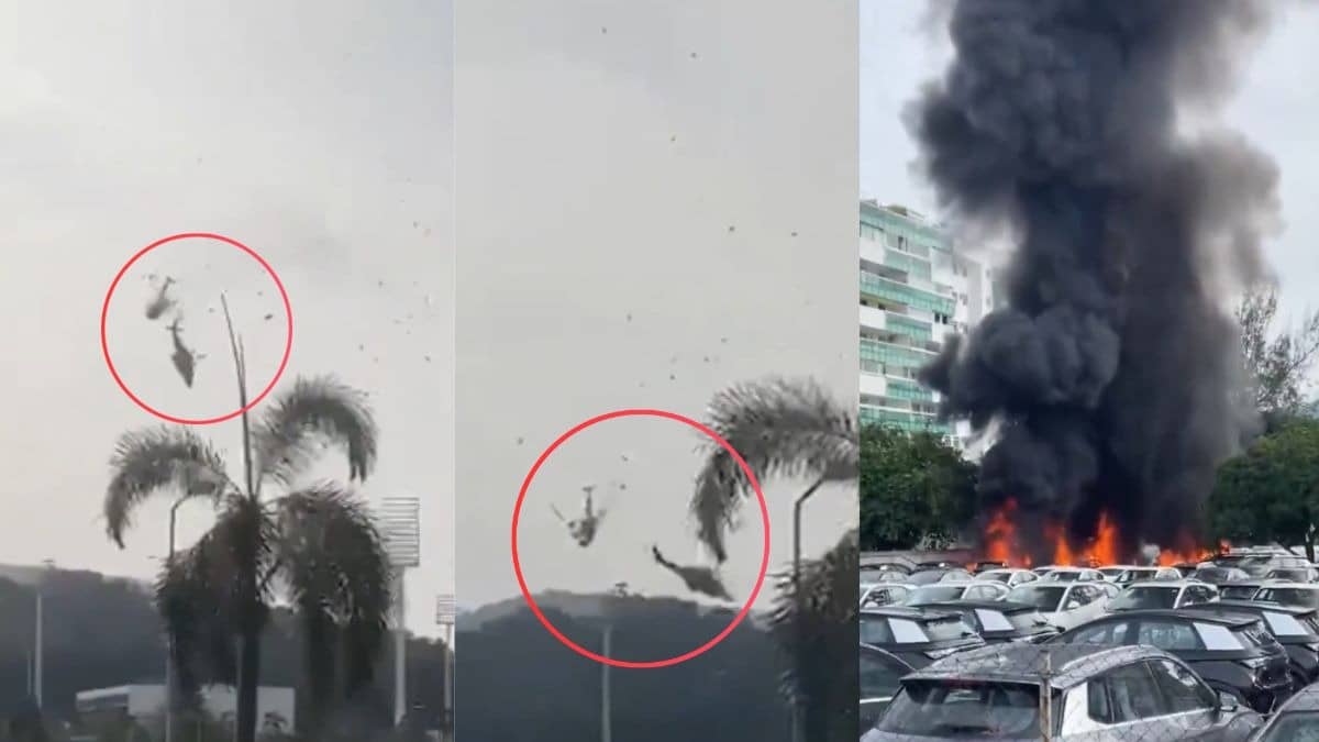 Brazil: हवा में टकराए दो हेलीकॉप्टर, चारों तरफ फैल गई आग, 6 लोगों की मौत; VIDEO