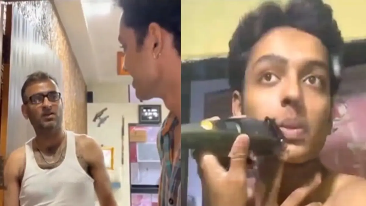 VIDEO: बेटे ने पहली बार क्लीन शेविंग करवाई, फिर देखना चाहता था रिएक्शन, बहन ने कर ली आंखे बंद लेकिन पिता ने जो किया वो हो गया VIRAL son-first-time-clean-shave-father-angry-sister laughing funny reaction-video viral