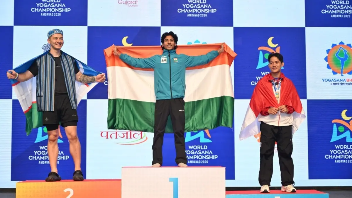 World Yogasana Championships 2026: Hosts India Complete A Century Of Gold Medals In Clean Sweep Subhajit Karmakar on the podium