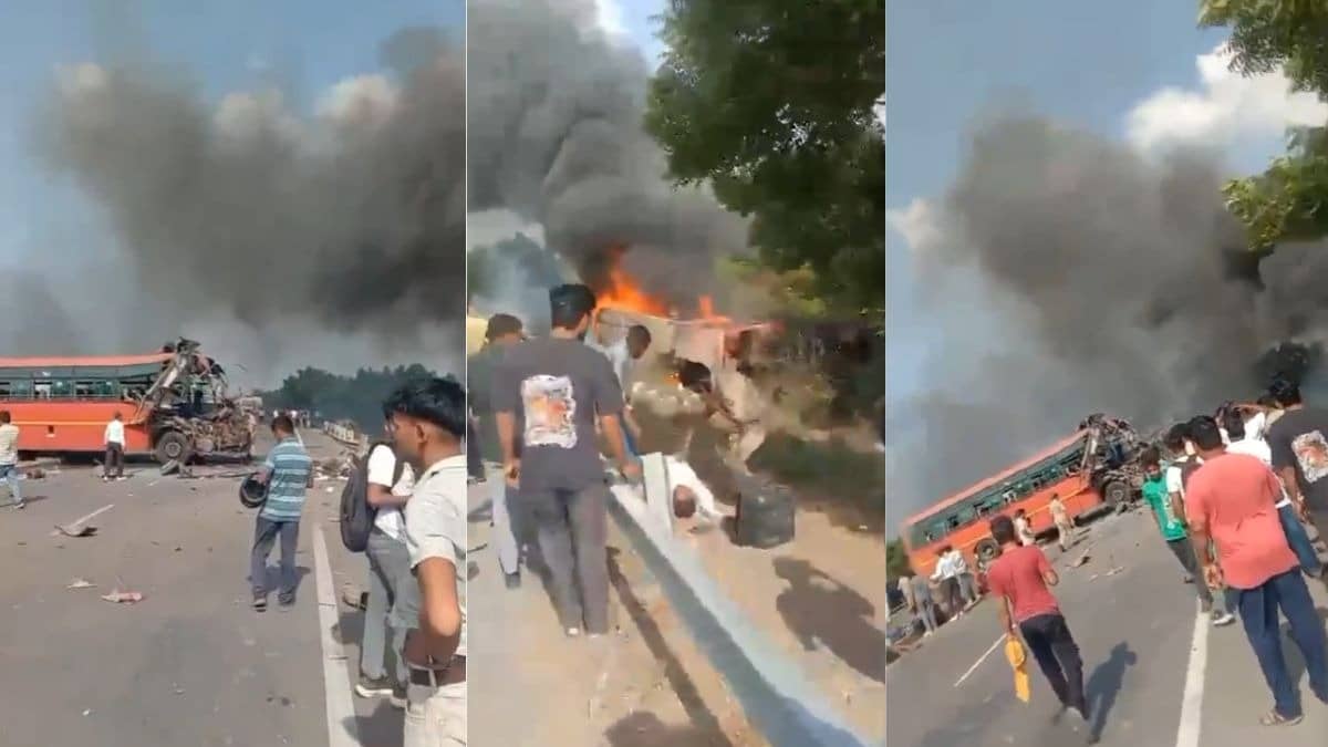 Surat National Highway NH-53-road accident coiled tow bus 6 to 7 people dead
