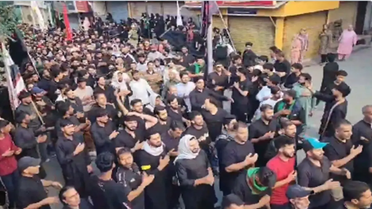 Thousands Join 8th Muharram Procession In Srinagar As Historic Route Opens For Fourth Year Under Tight Security Thousands Join 8th Muharram Procession in Srinagar as Historic Route Opens for Fourth Year Under Tight Security