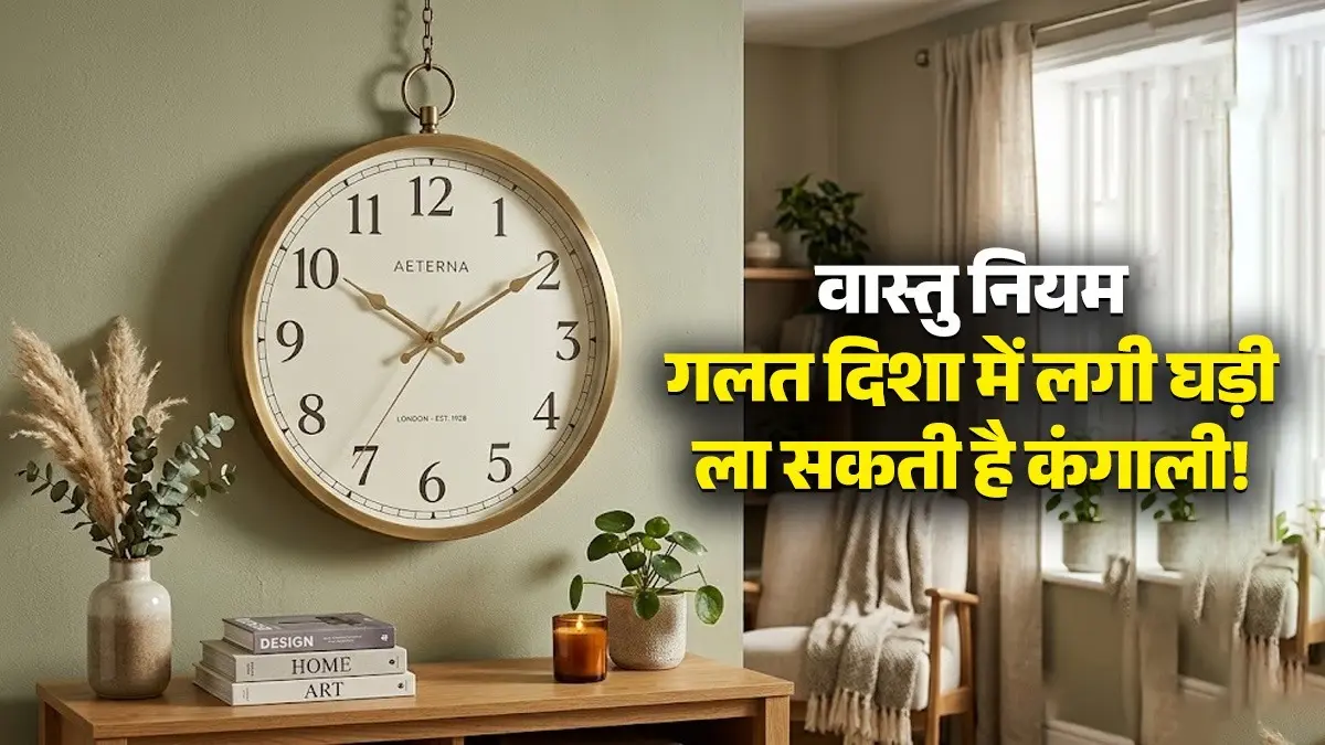 Clock Vastu Tips: घर की इस दीवार पर टंगी घड़ी से रुक सकती है मां लक्ष्मी की कृपा, जानें वास्तु नियम vastu-tips-for-wall-clock-direction-at-home-brings-prosperity wealth good luck