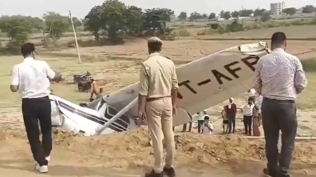 Woman Pilot Injured As Trainee Aircraft Crashes Near Highway In UP's Kasganj