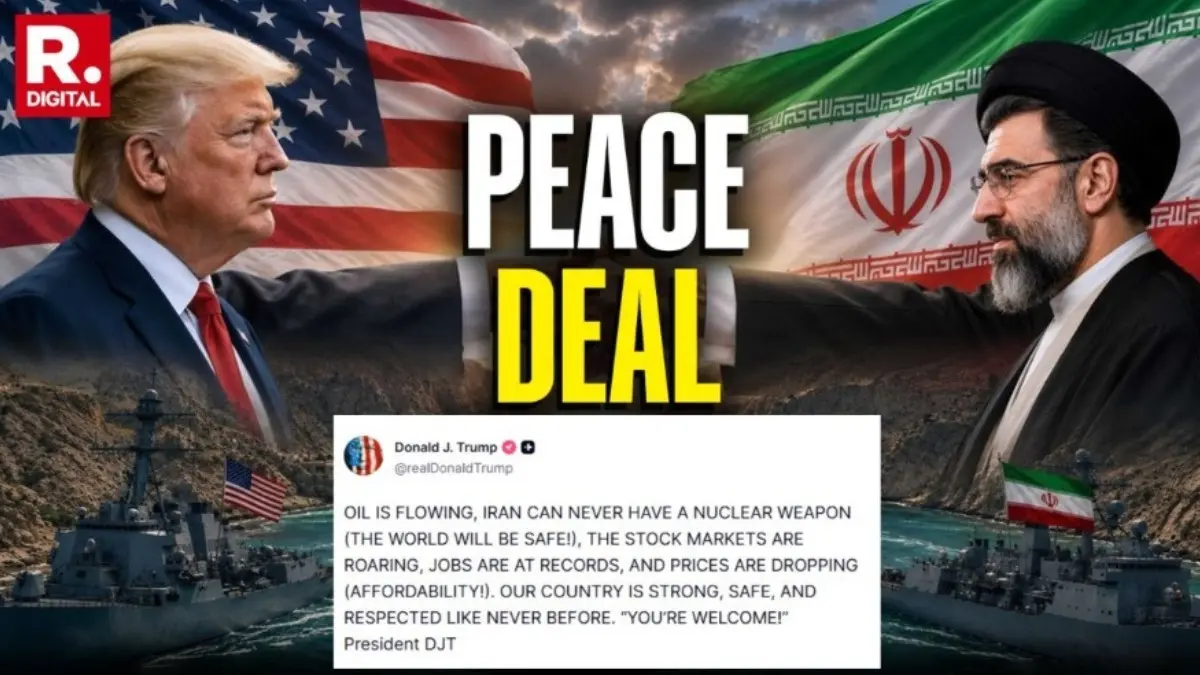 'YOU'RE WELCOME!': Trump's Triumphant Post After Signing Iran Peace Deal, Says 'The World Will Be Safe' 'YOU'RE WELCOME!': Trump's Triumphant Post After Signing Iran Peace Deal, Says 'The World Will Be Safe'