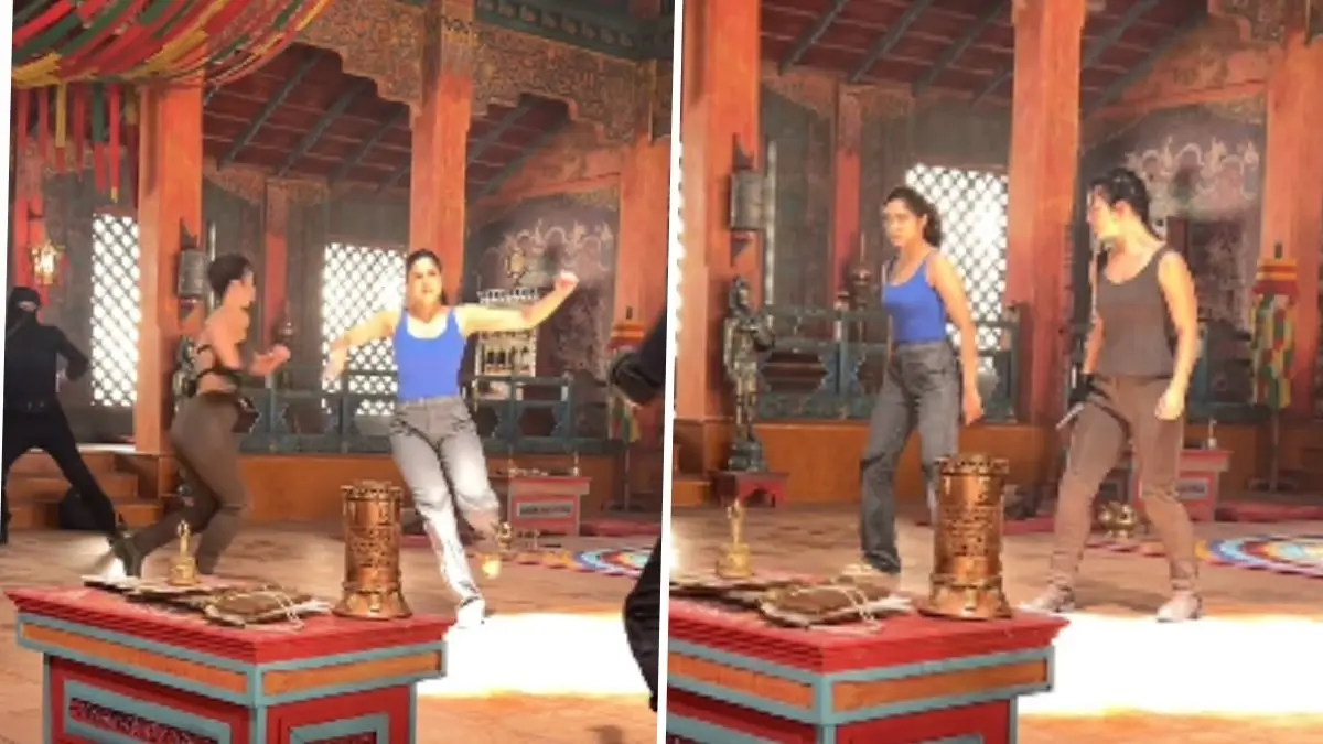 Viral Video: Alpha BTS Clips Shows Alia Bhatt And Sharvari's Body Doubles Filming Action Scenes Alia Bhatt-Sharvari's body double perform stunts