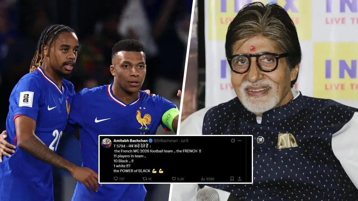 Netizens Correct Amitabh Bachchan Over 'Power Of Black' Post About France Football Team Amitabh Bachchan's post on the ethnicity of France football team invited backlash