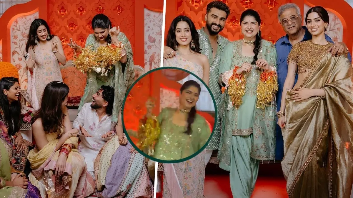 Anshula Kapoor Wedding: चूड़ा सेरेमनी में अंशुला कपूर ने किया डांस, जान्हवी-खुशी और ओरी पर गिराए कलीरे - VIDEO anshula-kapoor-wedding with rohan thakkar-chooda-ceremony kaleera drop on janhvi kapoor Shanaya kapoor khushi kapoor and orry see bride dance video
