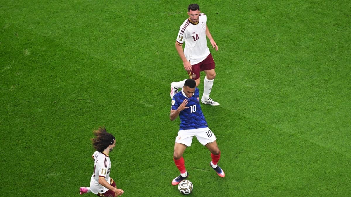 Aymeric Laporte, Marc Cucurella and Kylian Mbappe