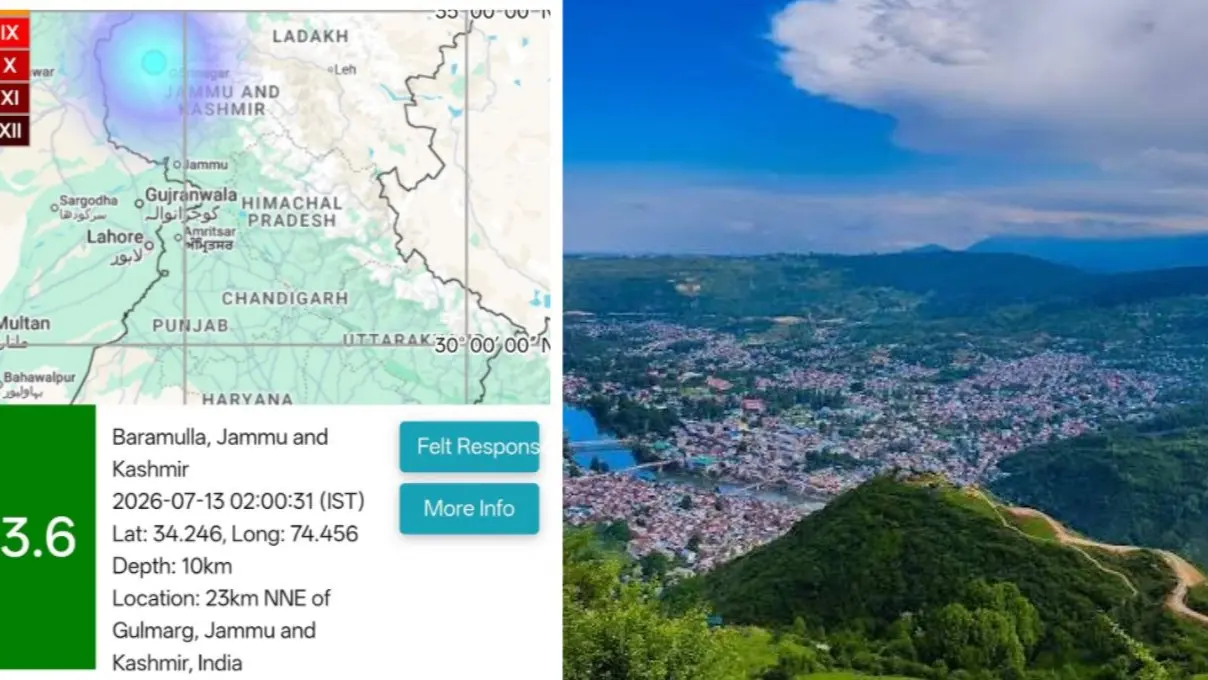 EARTHQUAKE: कश्मीर घाटी में आया भूकंप, बारामूला में महसूस किए गए झटके; जानें कहां था केंद्र और कितनी थी तीव्रता? Baramulla Earthquake