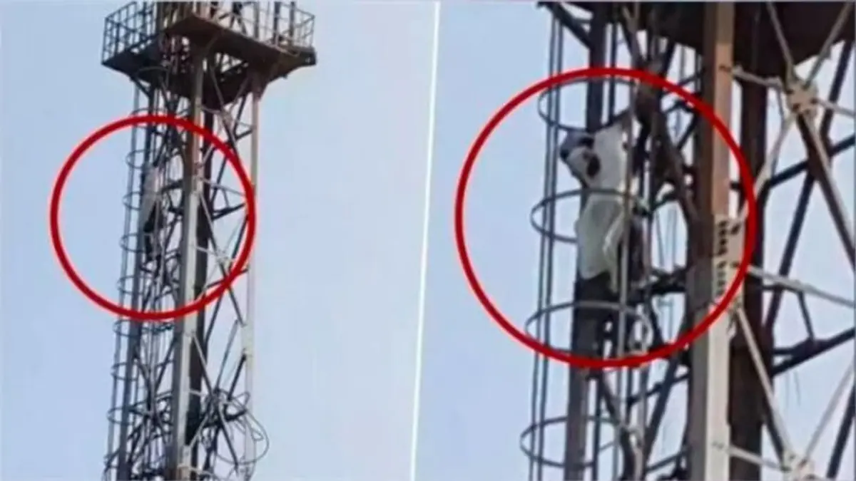 Bihar Couple Mimics Empire State Building Proposal, Risky Tower Halted By Police | WATCH Bihar Couple Mimics Empire State Building Proposal, Risky Tower Halted By Police | WATCH