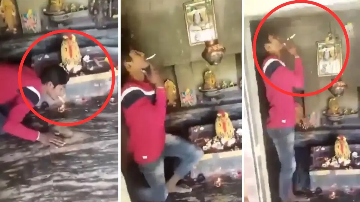 'Blood Boils': Man Lights Cigarette Using Sacred Deepam Inside Shiva Temple in Andhra Pradesh, Viral Video Sparks Outrage 'Blood Boils': Man Lights Cigarette Using Sacred Deepam Inside Shiva Temple In Andhra Pradesh, Viral Video Sparks Outrage