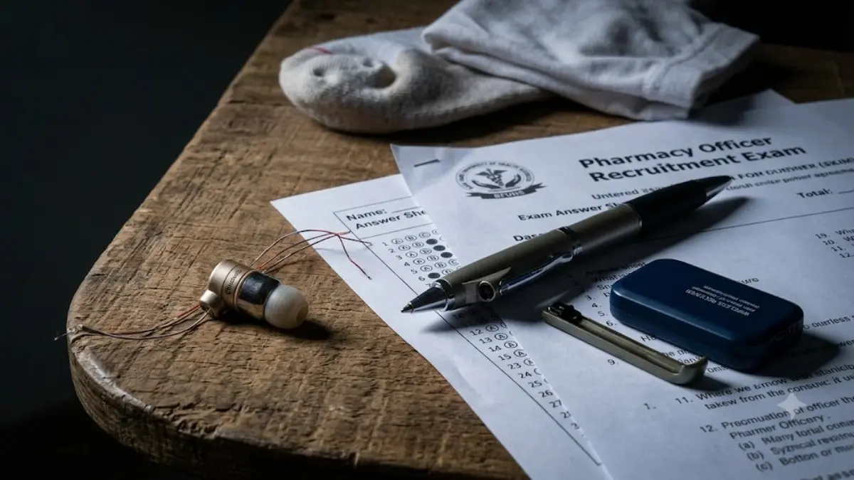 Bluetooth Devices in Turbans, Socks, Undergarments: How Punjab Police Cracked the BFUHS Pharmacy Officer Exam Cheating Scam Bluetooth Devices in Turbans, Socks, Undergarments: How Punjab Police Cracked the BFUHS Pharmacy Officer Exam Cheating Scam