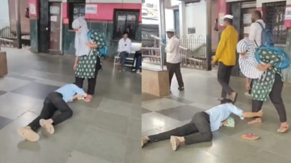VIRAL VIDEO: रूठकर गर्लफ्रेंड चली ट्रेन पकड़ने तो पैंरों में गिरा युवक, खूब गिड़गिड़ाया, तभी पहुंच गई पुलिस फिर क्या हुआ... borivali-railway-station-boyfriend-falls-at-girlfriends-feet-boyfriend-girlfriend-viral-video