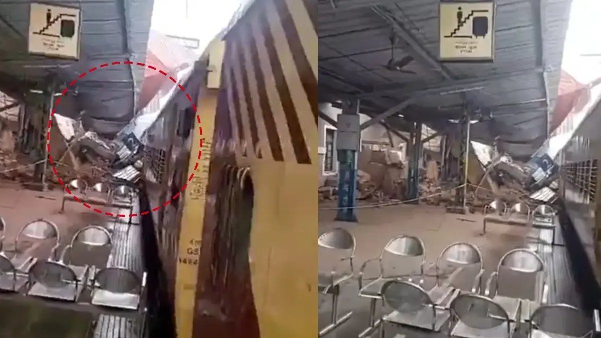 Century-Old Historic Clock Tower Collapses At Kozhikode Railway Station; None Injured | VIDEO Century-Old Historic Clock Tower Collapses At Kozhikode Railway Station; None Injured | VIDEO