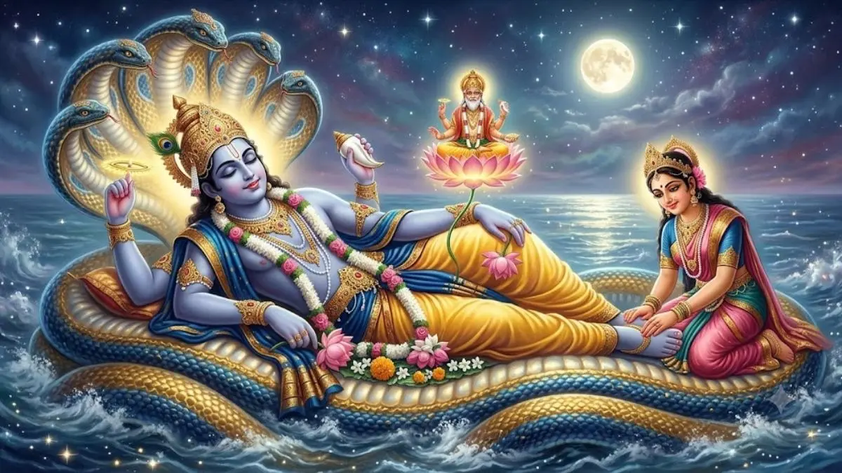 Chaturmas 2026: कब से शुरू हो रहा है चतुर्मास? जानें 4 महीने कहां सोते हैं भगवान विष्णु? Chaturmas 2026 When does Chaturmas begin Find out where Lord Vishnu sleeps during these four months