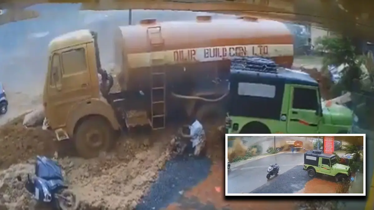 Seconds Before Disaster: CCTV Captures Wayanad Horror, People Run For Life As Mudslide Sweeps Fuel Tanker Chilling CCTV Footage Captures Moment Landslide Devastates Wayanad Tunnel Site; 1 Dead, 7 Missing