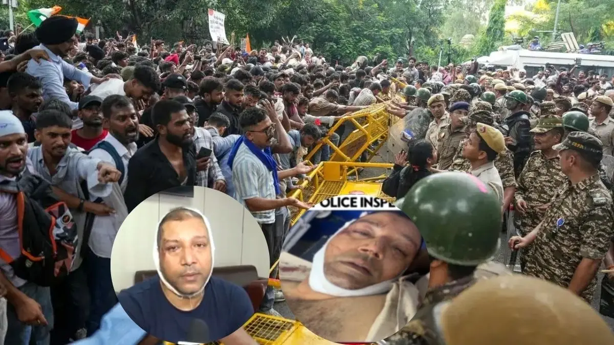 '2 हजार लोगों की भीड़ थी, हाथ में लाठी-डंडे थे, अचानक हमला किया, लात मारी-डंडे मारे...', उपद्रवियों के शिकार हुए इंस्पेक्टर की जुबानी पूरी कहानी cjp protest in delhi delhi police injured