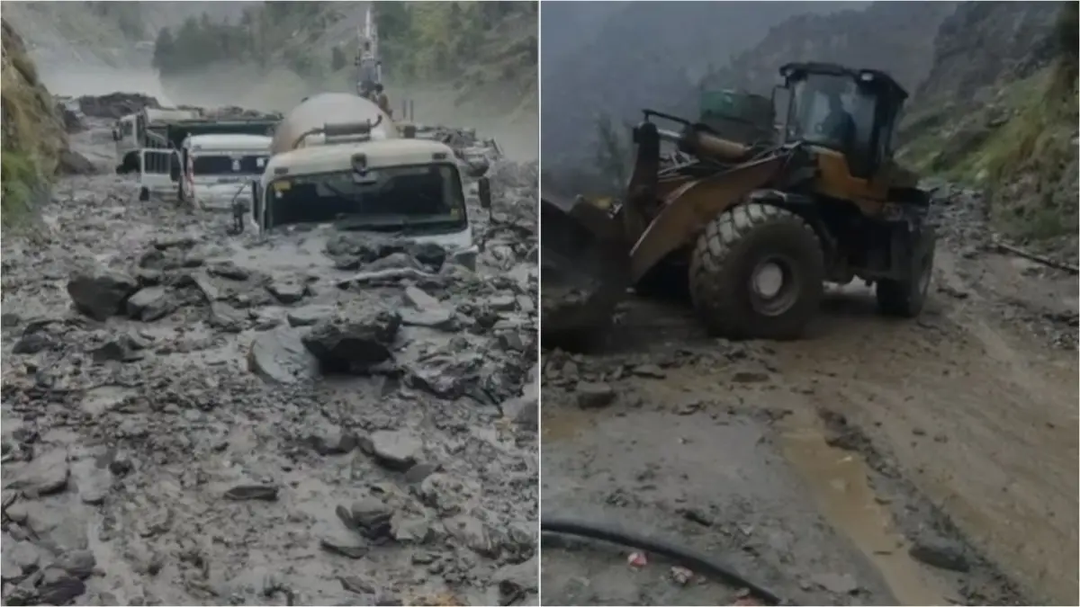 Vehicles Buried Under Debris As Cloudburst Batters Kwar Hydroelectric Project Site; Landslide Cuts Off Jammu-Kishtwar Highway Cloudburst Batters Kwar Hydroelectric Project Site in Kishtwar, Vehicles Buried Under Debris Breaking