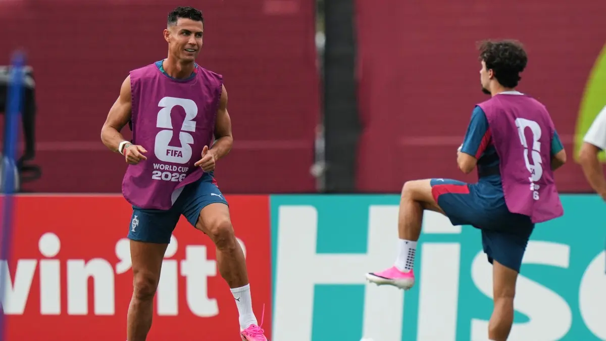 Portugal vs Croatia Live Streaming: When And Where To Watch FIFA World Cup 2026 In India? Cristiano Ronaldo and Vitinha at a Portugal practice session
