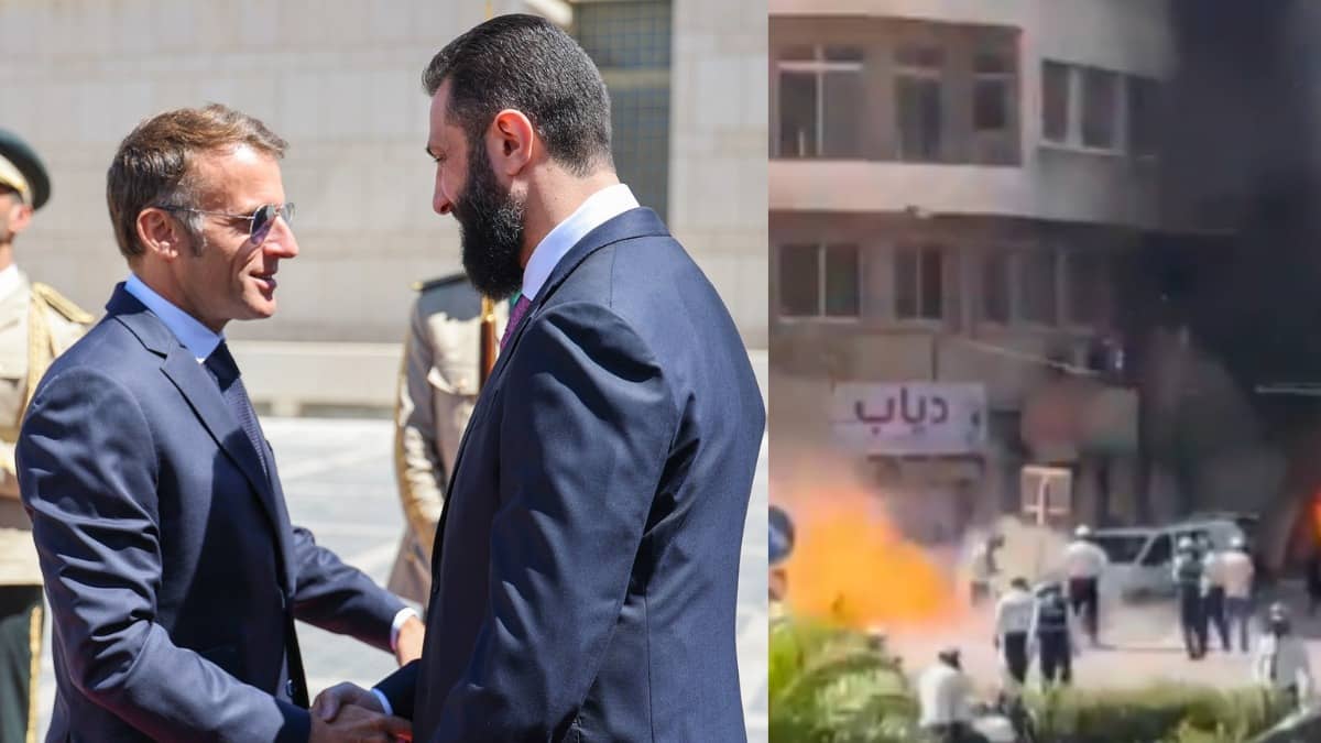 Damascus Blasts: Twin Bombs Explode Near Macron During Syria Visit