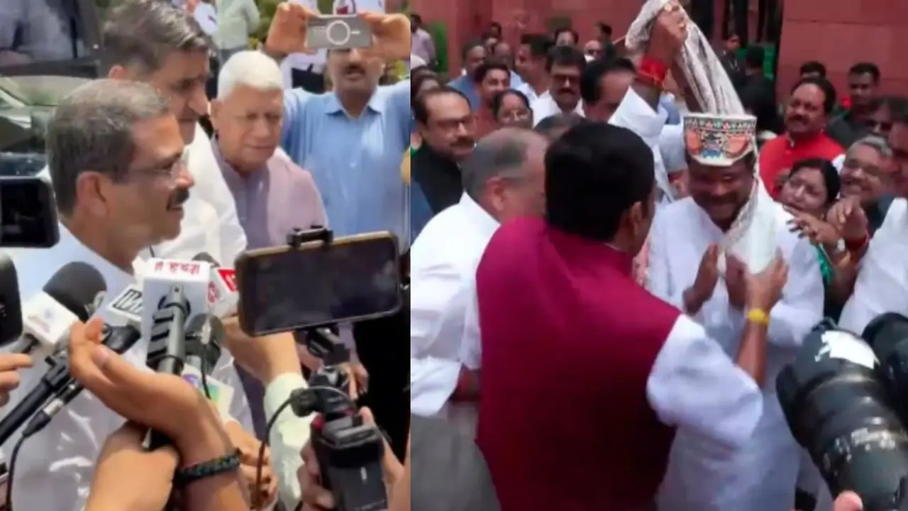 इस्तीफे के बाद पहली बार संसद पहुंचे धर्मेंद्र प्रधान, NDA सांसदों ने किया गर्मजोशी से स्वागत; देखिए VIDEO Dharmendra Pradhan welcomed to Parliament