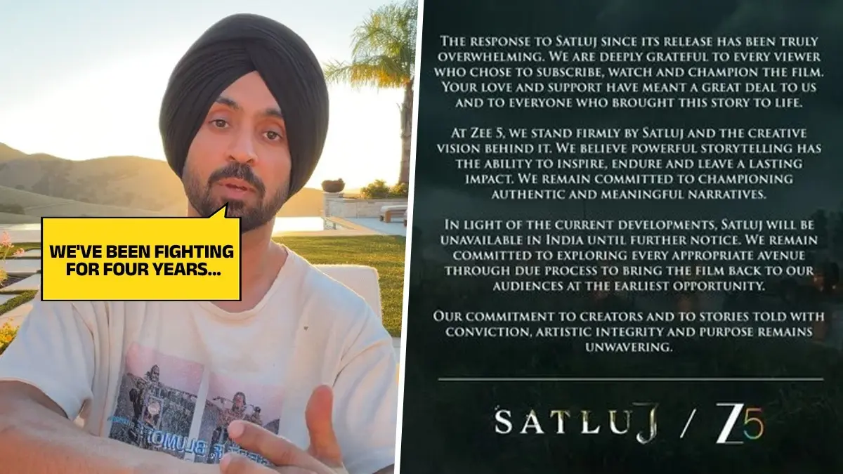‘Once Something Is On Net…’: Diljit Dosanjh Reacts After Zee5 Takes Down Satluj Within 48 Hours Of Release Diljit Dosanjh reacts to Zee 5 removal of Satluj