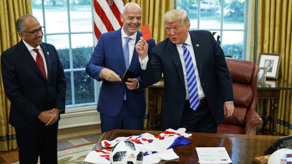 Donald Trump with FIFA chief Gianni Infantino