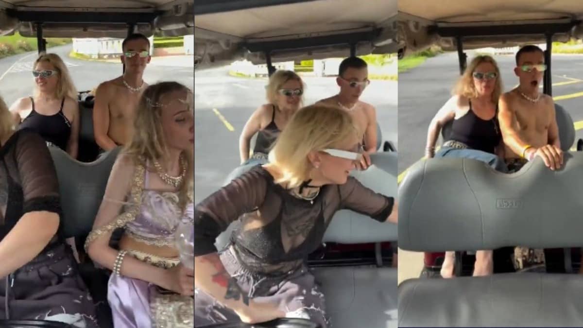 Driver Jumps Out to Help Friend, Unmanned Golf Cart Delivers Viral Chaos | WATCH