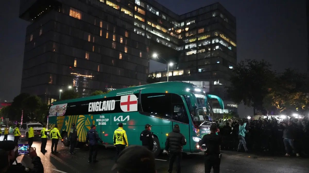 FIFA World Cup 2026: Hostile Reception Greets England In Mexico City, Harry Kane And Co Booed Ahead Of RO16 Fixture England team bus outside team hotel in Mexico City