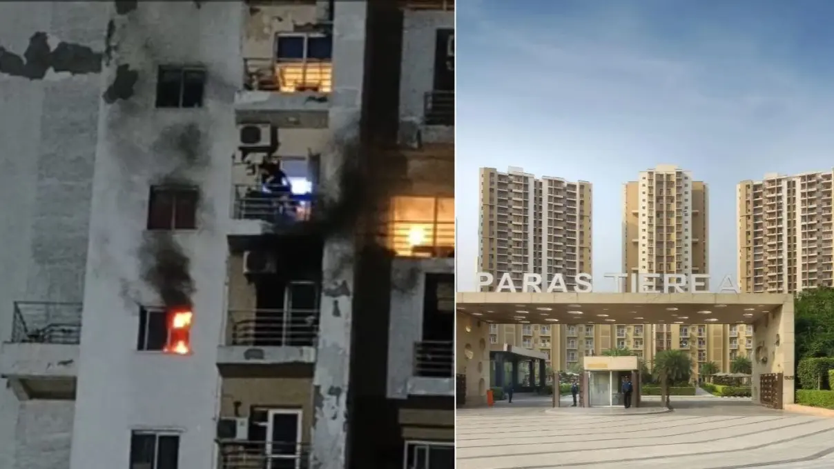 BREAKING: नोएडा की सोसाइटी में AC फटने से भीषण आग, चपेट में आए कई फ्लैट्स fire broke out Noida Sector 137 Passer Tier Society