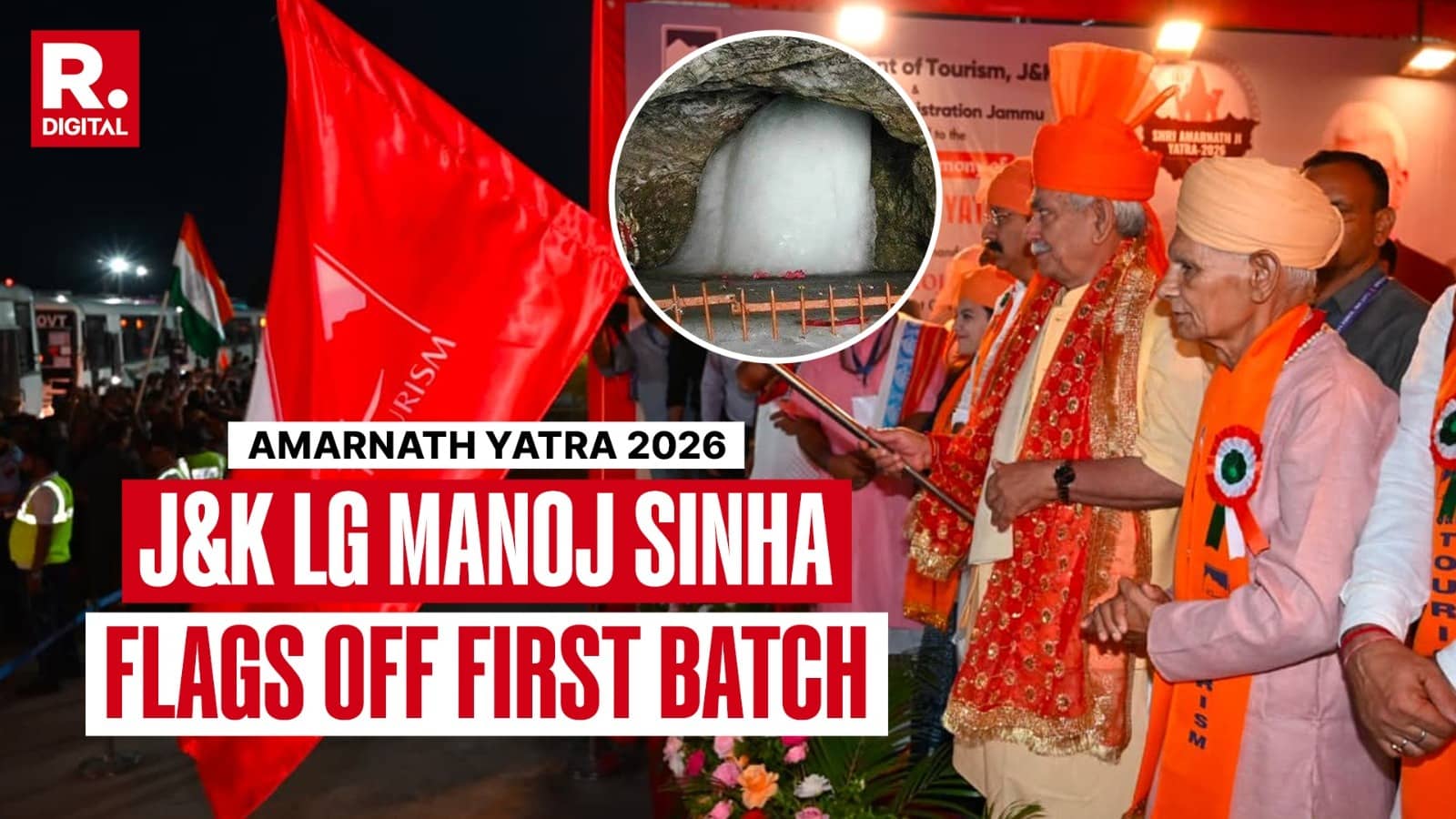 First Batch of Amarnath Yatra Pilgrims Flagged Off from Jammu; 57-Day Pilgrimage Begins Amid Tight Security