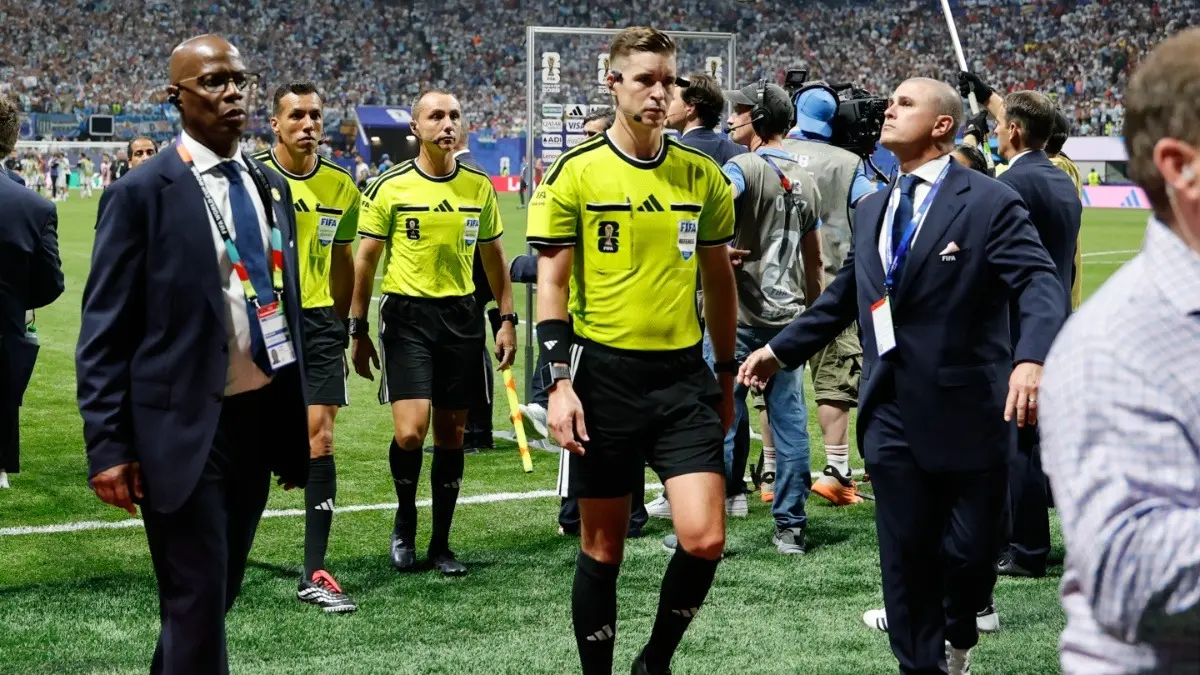 Francois Letexier Receives Backing From FIFA Refereeing Chief Pierluigi Collina Amid World Cup 2026 Controversy: 'We Are Not Influenced' Francois Letexier and his team after Argentina's win over Egypt