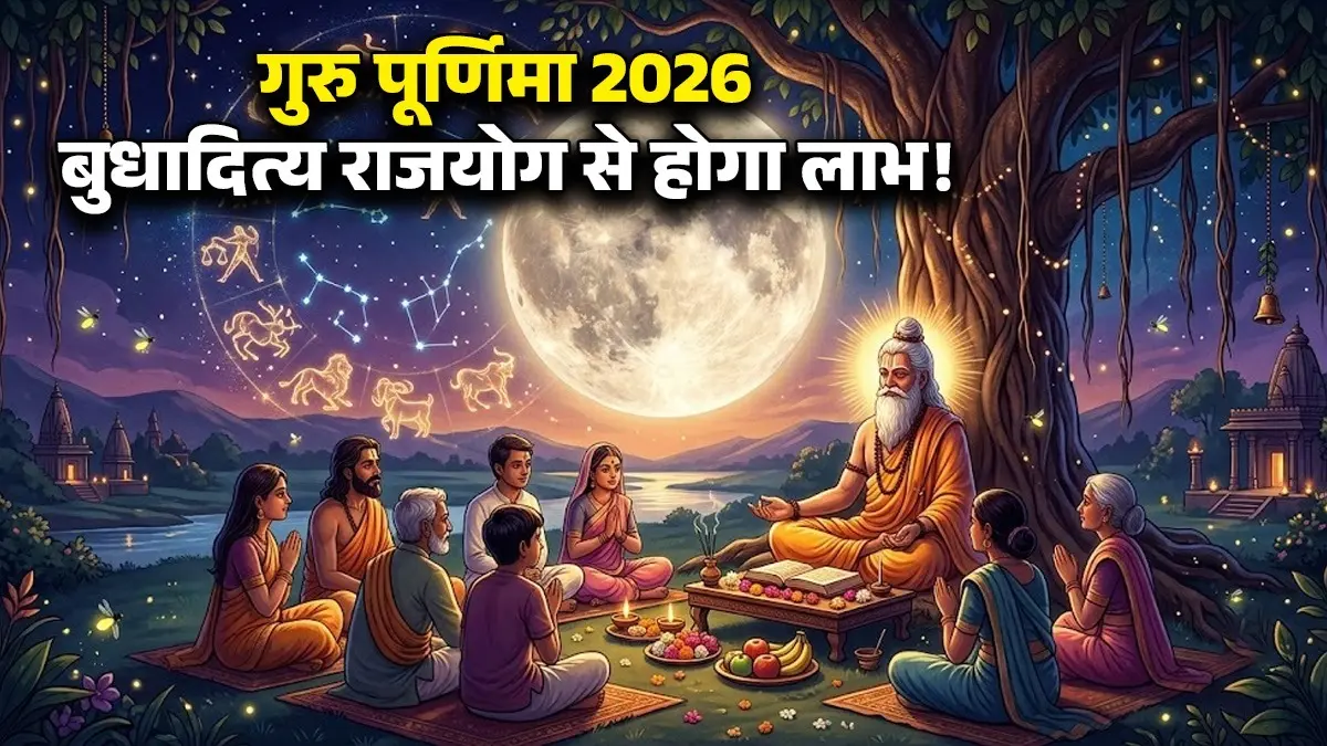 Guru Purnima 2026: 56 साल बाद गुरु पूर्णिमा पर बुधादित्य राजयोग, इन 6 राशियों को होगा जबरदस्त लाभ; निवेश के लिए मौका अच्छा guru-purnima-2026-budhaditya-rajyog-lucky zodiac signs puja-muhurat brings success wealth in life