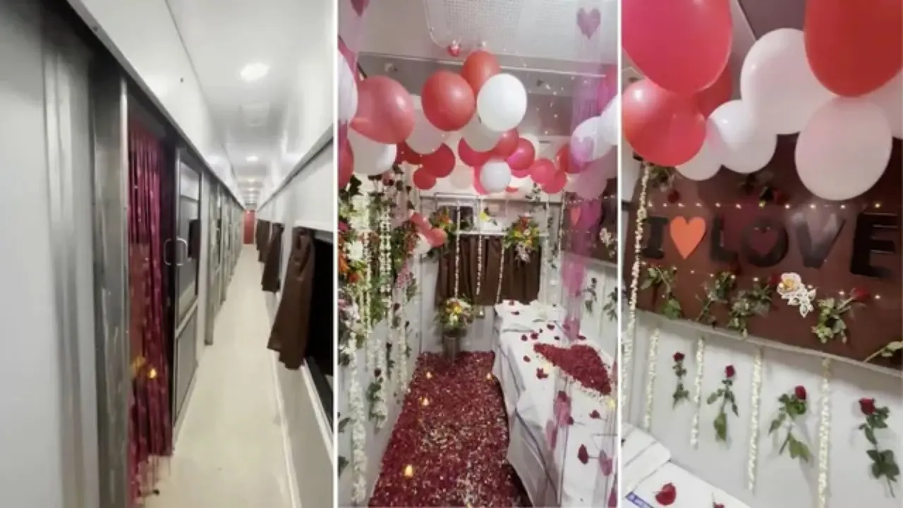 TTE सस्पेंड, डेकोरेटर पर केस: ट्रेन के AC कोच में 'सुहागरात' डेकोरेशन पर रेलवे का कड़ा एक्शन, जानें कितनी हो सकती है सजा honeymoon decoration in train