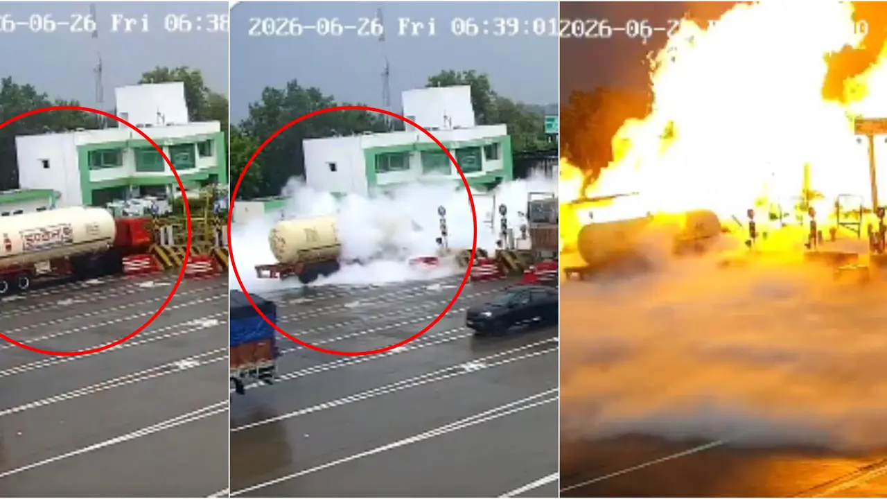 Horrifying CCTV Footage Shows Exact Moment LPG Tanker Exploded, Killing 5 & Engulfing UP Toll Plaza In Massive Flames Horrifying CCTV Footage Shows Exact Moment LPG Tanker Exploded, Killing 5 & Engulfing UP Toll Plaza In Massive Flames