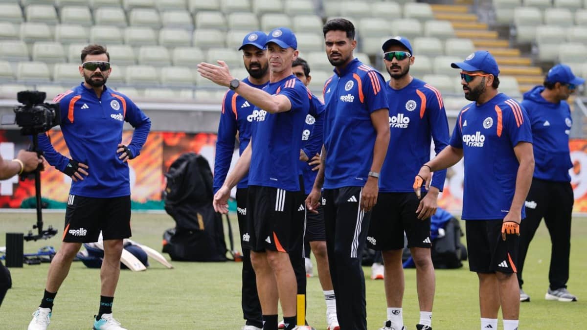 Indian players during a practice session