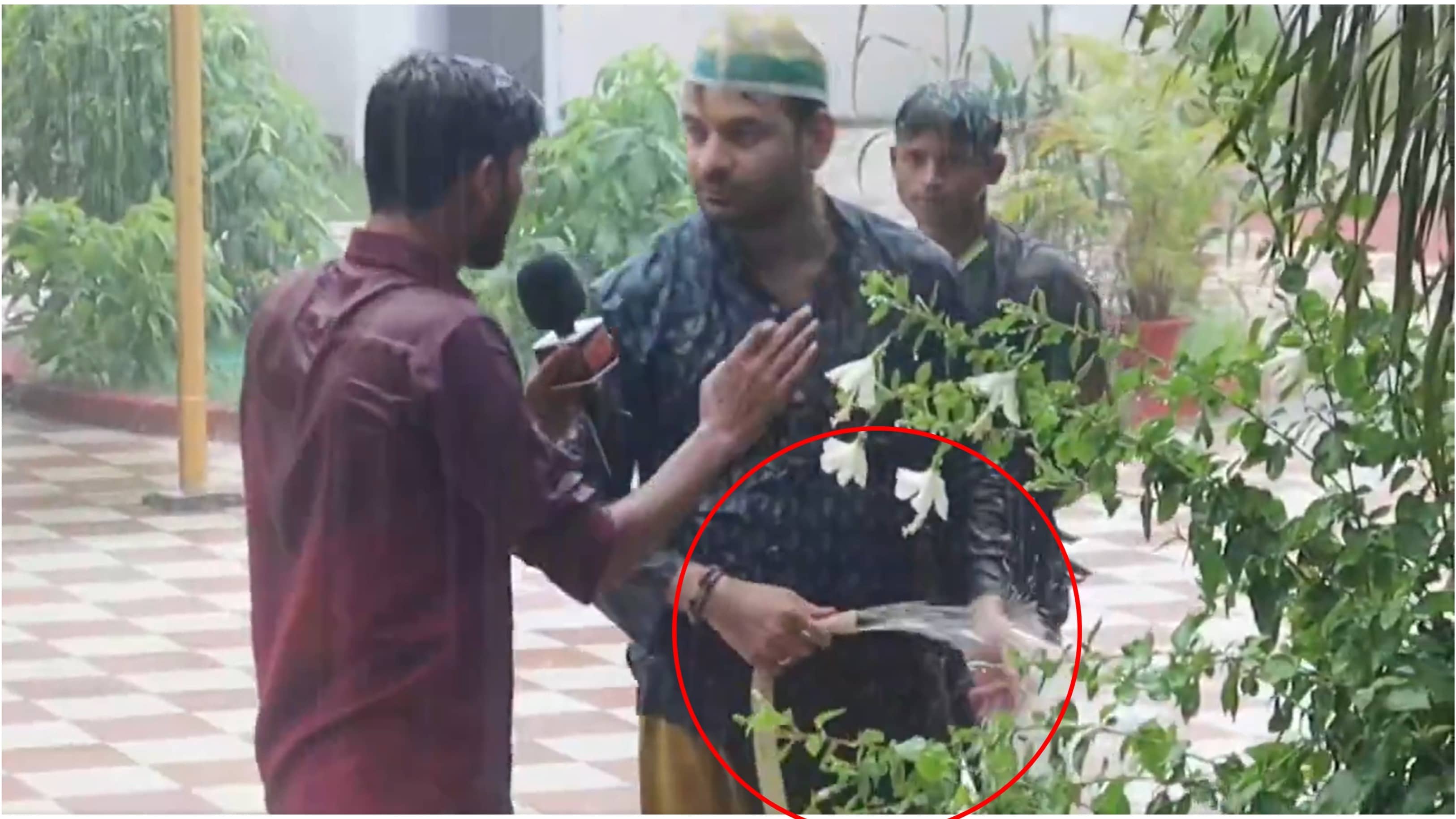 Meme Got Real: Video Of Tej Pratap Yadav Demanding PM Modi & Pradhan's Resignation While Watering Plants Amid Heavy Downpour Goes Viral