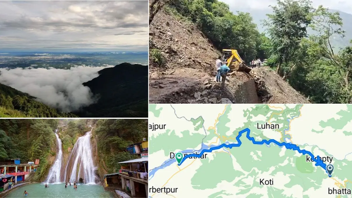 मसूरी के कैम्पटी फॉल के पास भारी भूस्खलन... रास्ते को करना पड़ा डायवर्ट; चारधाम यात्रियों के लिए चेतावनी जारी Mussoorie to Kempty Road Damage
