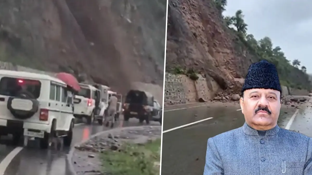 Narrow Escape for J&K Deputy CM Surinder Choudhary as Mudslide Strikes Convoy En Route to Flood-Hit Rajouri and Poonch Narrow Escape for J&K Deputy CM as Mudslide Strikes Convoy