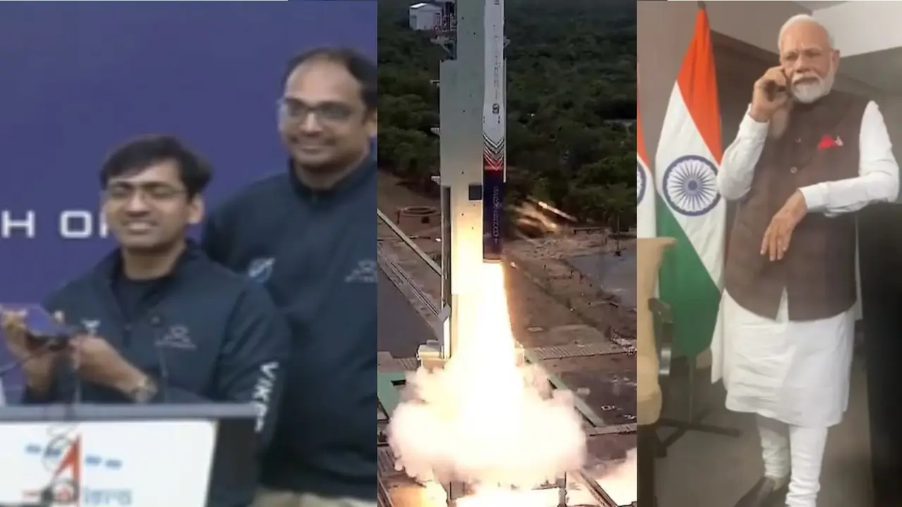 विक्रम-1 की सफल लॉन्चिंग के तुरंत बाद PM मोदी ने स्काईरूट एयरोस्पेस के CEO को मिलाया फोन, पूरी टीम को दी बधाई; जानिए क्या बोले- VIDEO PM Modi called and congratulates Skyroot Aerospace CEO for successful launch of orbital rocket Vikram-1