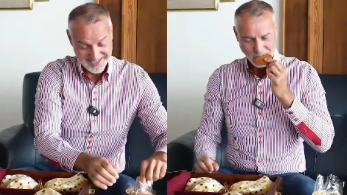 Biscuit Diplomacy: Slovak Diplomat Richard Rai Relishes Bihar’s ‘Thekua’ Gifted by PM Modi, Gives Piestany Wafers In Return PM Modi Gifts Bihari Thekua to Slovak Leader Richard Rai
