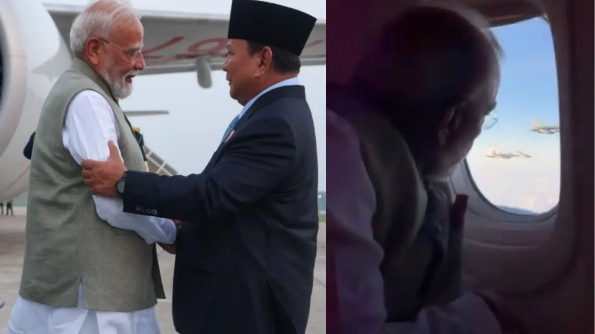 PM Modi Receives Grand Welcome in Indonesia, Escorted by Fighter Jets on Arrival PM Modi Receives Grand Welcome in Indonesia, Escorted by Fighter Jets on Arrival