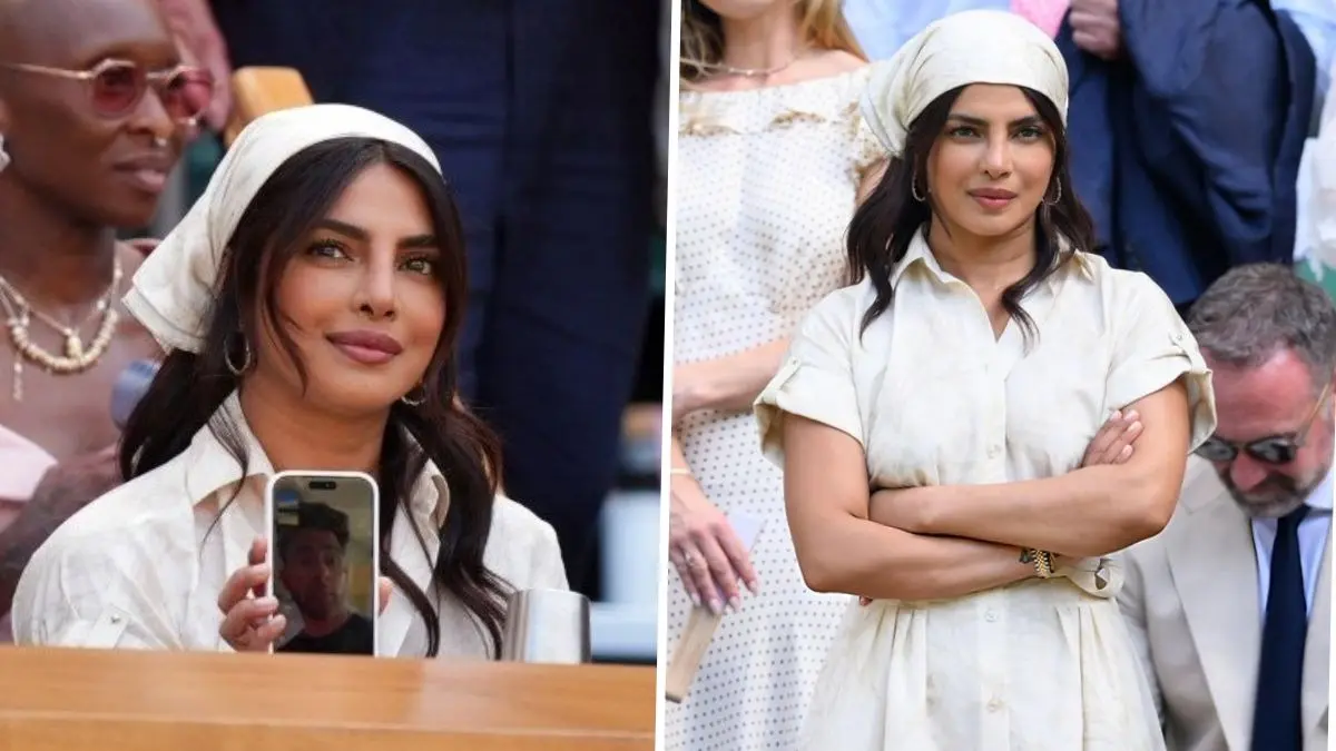 Nick Jonas Joins Priyanka Chopra At Wimbledon Via Facetime, Couple's Adorable Moment Steals Spotlight During Women's Semi-finals Priyanka Chopra at Wimbledon