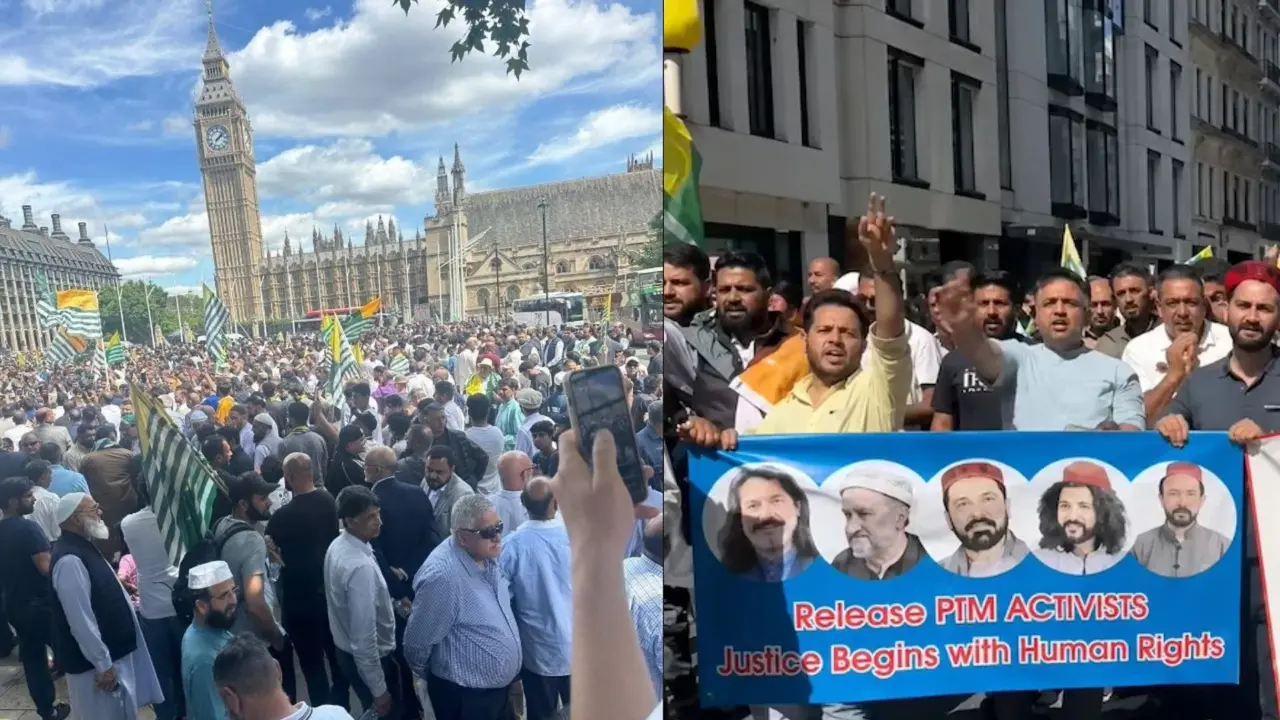 लंदन की सड़कों पर लगे 'PoK की आजादी' के नारे, JAAC ने पाकिस्तान को ललकारा- जितना चाहो आजमा लो, 9 जुलाई के बाद... Protest in London