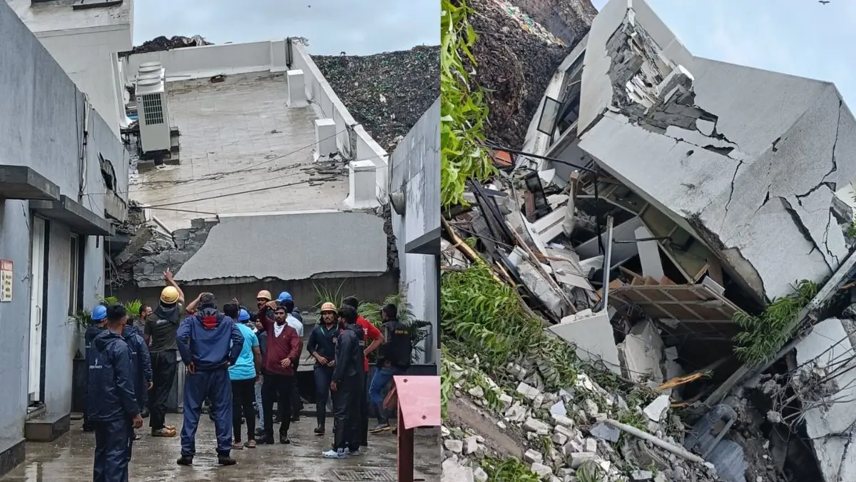 Heavy Rain Triggers Garbage Mound Collapse in Pune's Pimpri Chinchwad, Building Crashes Down; 15 Feared Trapped Pune Building Collapse: At Least15 Workers Trapped in Pimpri Chinchwad