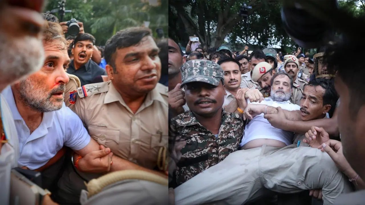 PM आवास से हटाई गई भीड़, राहुल गांधी को मॉडल टाउन तो प्रियंका को मंदिर मार्ग थाने ले गई पुलिस, अखिलेश यादव समते हिरासत में विपक्ष के कई बड़े नेता Rahul Gandhi, Priyanka Gandhi, Akhilesh YAdav detained by delhi police from protest site near PM modi residence